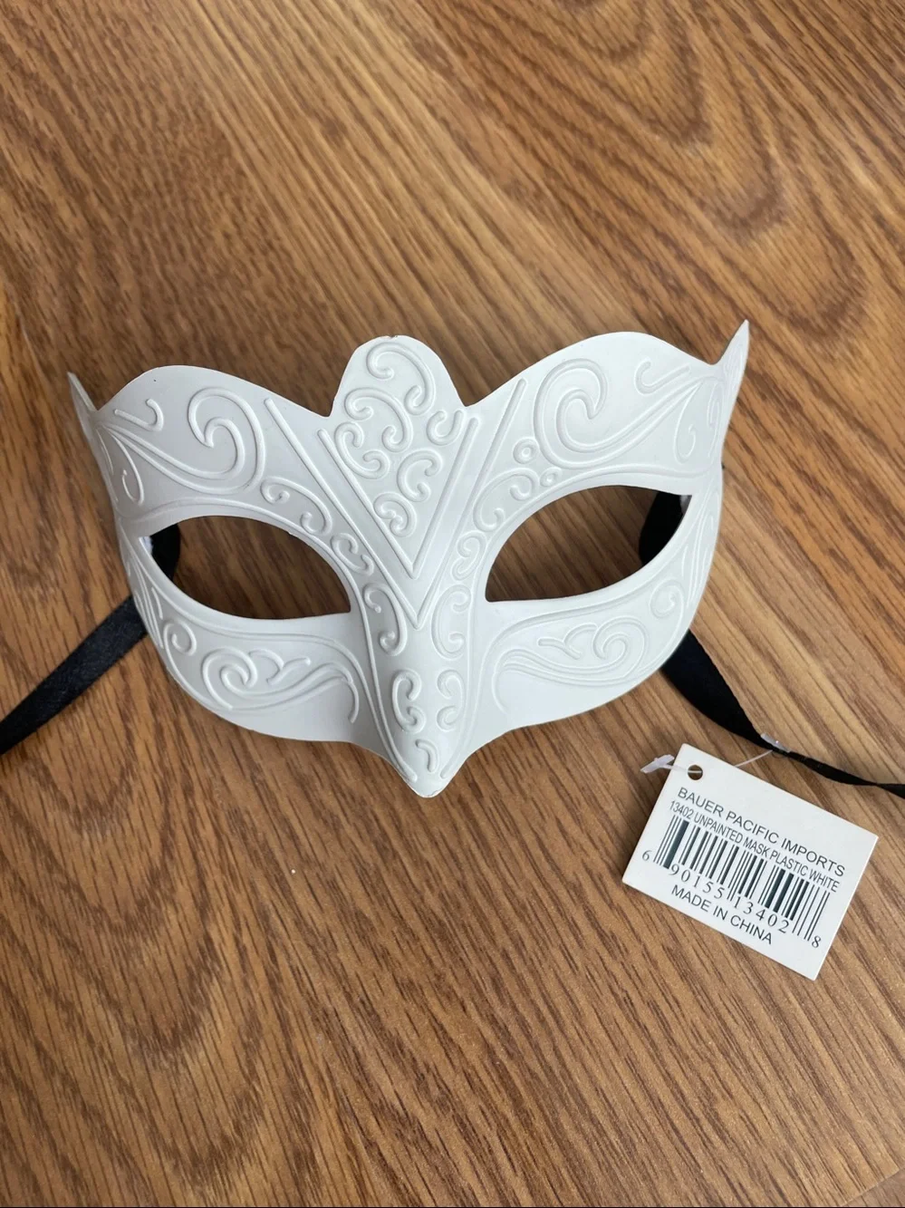 White Venetian Style Plastic Masquerade Mask Unpainted Costume Party